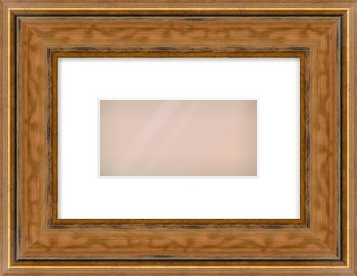 Gold Scoop Frame for 8 × 4in artwork, with Smooth White Single Mount