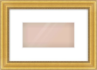 Gold Spoon Frame for 8 × 4in artwork, with Smooth White Single Mount