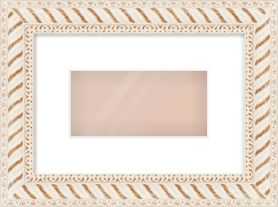 Off White & Gold Dome Frame for 8 × 4in artwork, with Smooth White Single Mount