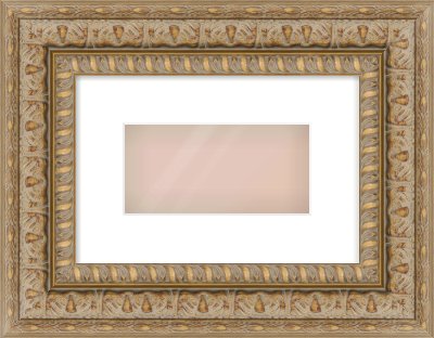 Gold Reverse Frame for 8 × 4in artwork, with Smooth White Single Mount