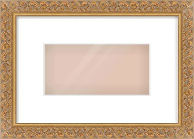 Gold Scoop Frame for 8 × 4in artwork, with Smooth White Single Mount