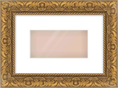 Gold Scoop Frame for 8 × 4in artwork, with Smooth White Single Mount