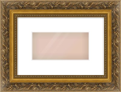 Gold Scoop Frame for 8 × 4in artwork, with Smooth White Single Mount
