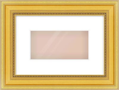 Gold Spoon Frame for 8 × 4in artwork, with Smooth White Single Mount