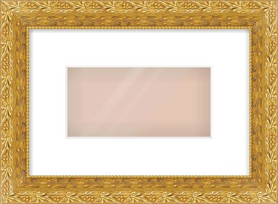 Gold Spoon Frame for 8 × 4in artwork, with Smooth White Single Mount