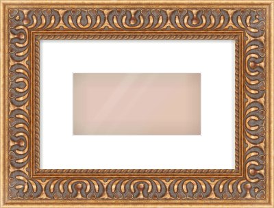 Gold Reverse Frame for 8 × 4in artwork, with Smooth White Single Mount