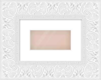 White Scoop Frame for 8 × 4in artwork, with Smooth White Single Mount