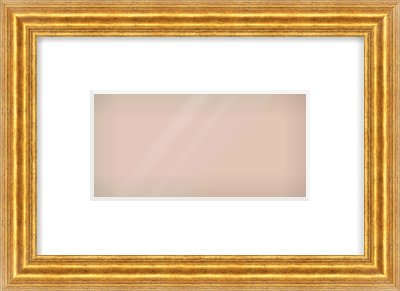 Gold Reverse Frame for 8 × 4in artwork, with Smooth White Single Mount