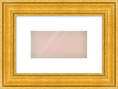 Gold Spoon Frame for 8 × 4in artwork, with Smooth White Single Mount