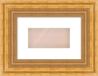 Gold Reverse Frame for 8 × 4in artwork, with Smooth White Single Mount