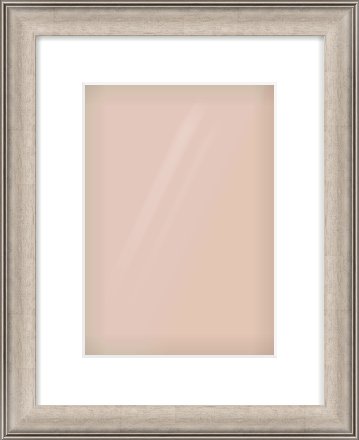 Champagne Silver Scoop Frame for 210 × 297mm artwork, with Smooth White Single Mount