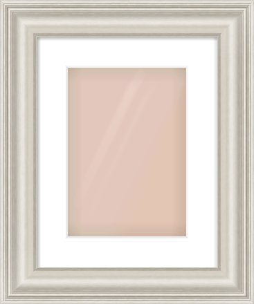 Silver Scoop Frame for 210 × 297mm artwork, with Smooth White Single Mount