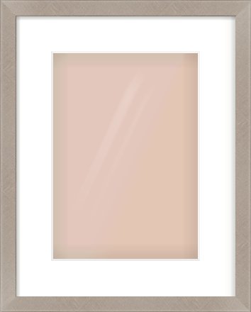 Silver & Black Sided Flat Frame for 210 × 297mm artwork, with Smooth White Single Mount