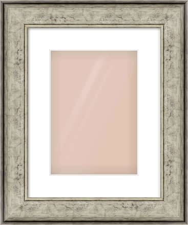 Silver Flat Frame for 210 × 297mm artwork, with Smooth White Single Mount