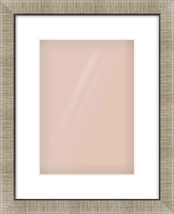 Silver & Black Sided Flat Frame for 210 × 297mm artwork, with Smooth White Single Mount