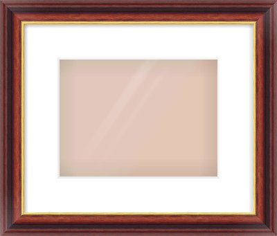 Brown Reverse Frame for 240 × 180mm artwork, with Smooth White Single Mount