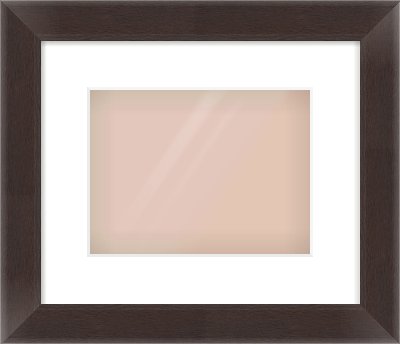 Brown Flat Frame for 240 × 180mm artwork, with Smooth White Single Mount