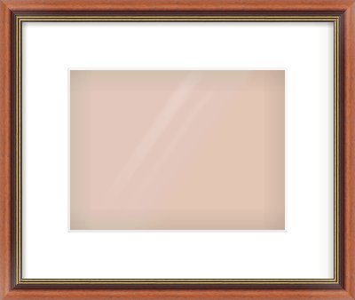 Brown Spoon Frame for 240 × 180mm artwork, with Smooth White Single Mount