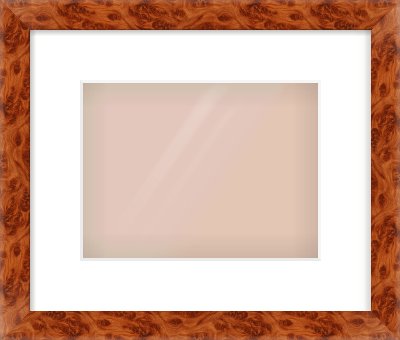 Brown Flat Frame for 240 × 180mm artwork, with Smooth White Single Mount