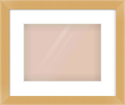 Matte Gold Flat Frame for 28 × 21cm artwork, with Smooth White Single Mount
