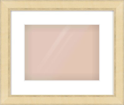 Gold Flat Frame for 28 × 21cm artwork, with Smooth White Single Mount