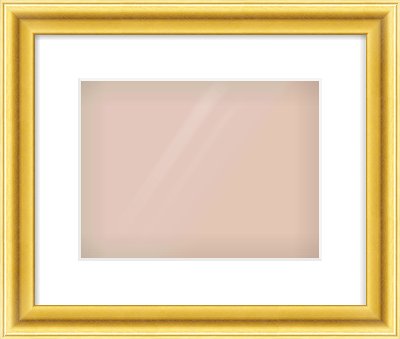 Gold Cushion Frame for 28 × 21cm artwork, with Smooth White Single Mount