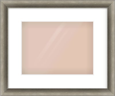 Silver Spoon Frame for 28 × 21cm artwork, with Smooth White Single Mount