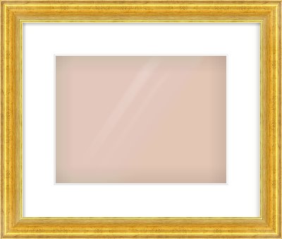 Gold Reverse Frame for 28 × 21cm artwork, with Smooth White Single Mount