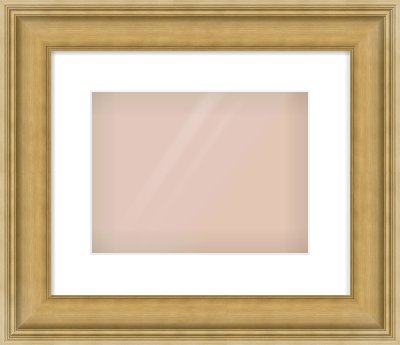 Gold Scoop Frame for 28 × 21cm artwork, with Smooth White Single Mount