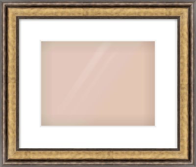 Gold Spoon Frame for 28 × 21cm artwork, with Smooth White Single Mount