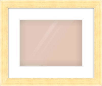 Gold Face, Black Sides Flat Frame for 28 × 21cm artwork, with Smooth White Single Mount