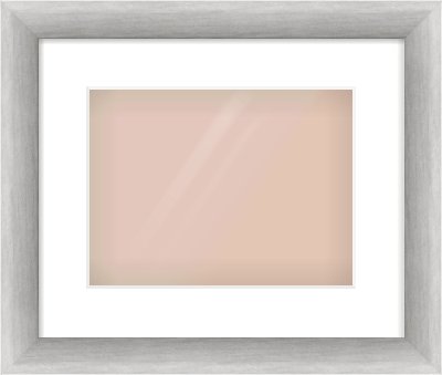 Silver Cushion Frame for 28 × 21cm artwork, with Smooth White Single Mount