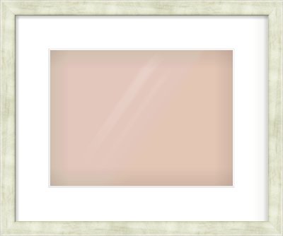 Champagne Flat Frame for 28 × 21cm artwork, with Smooth White Single Mount