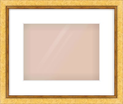 Gold Leaf Flat Frame for 28 × 21cm artwork, with Smooth White Single Mount