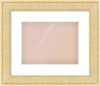 Gold Flat Frame for 28 × 21cm artwork, with Smooth White Single Mount
