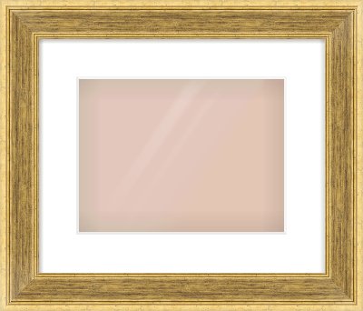 Gold Flat Frame for 28 × 21cm artwork, with Smooth White Single Mount