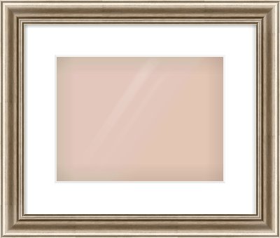 Silver Cushion Frame for 28 × 21cm artwork, with Smooth White Single Mount