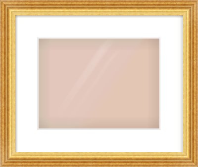 Gold Reverse Frame for 28 × 21cm artwork, with Smooth White Single Mount