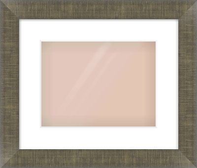 Brushed Pewter Flat Frame for 28 × 21cm artwork, with Smooth White Single Mount