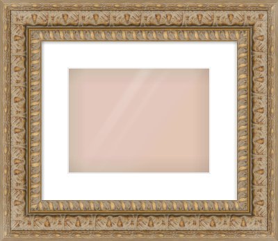 Gold Reverse Frame for 28 × 21cm artwork, with Smooth White Single Mount