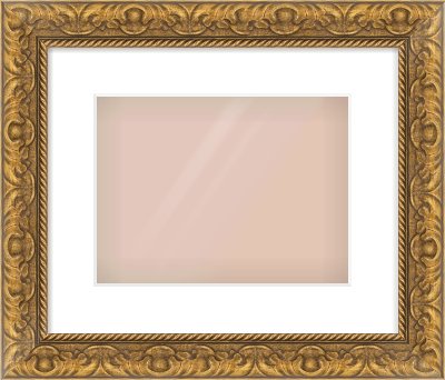 Gold Scoop Frame for 28 × 21cm artwork, with Smooth White Single Mount