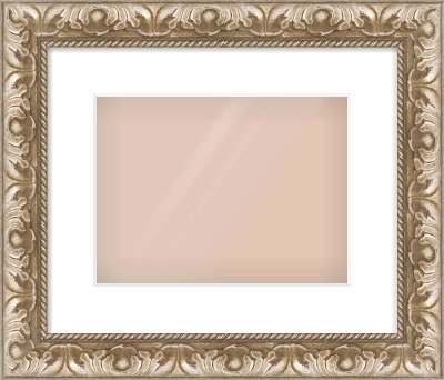 Silver Scoop Frame for 28 × 21cm artwork, with Smooth White Single Mount