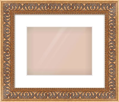 Gold Reverse Frame for 28 × 21cm artwork, with Smooth White Single Mount