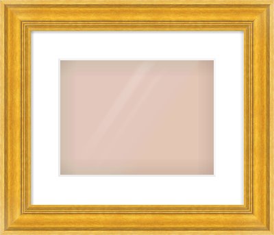 Gold Spoon Frame for 28 × 21cm artwork, with Smooth White Single Mount