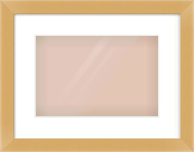 Matte Gold Flat Frame for 12 × 8in artwork, with Smooth White Single Mount