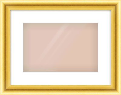 Gold Cushion Frame for 12 × 8in artwork, with Smooth White Single Mount
