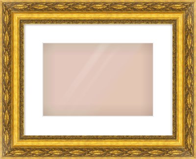 Gold Spoon Frame for 12 × 8in artwork, with Smooth White Single Mount
