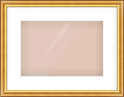 Gold Reverse Frame for 12 × 8in artwork, with Smooth White Single Mount