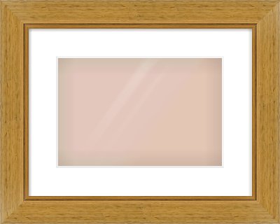 Gold Flat Frame for 12 × 8in artwork, with Smooth White Single Mount