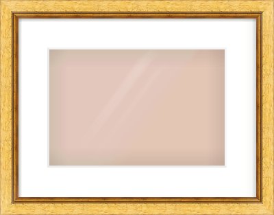 Gold Leaf Flat Frame for 12 × 8in artwork, with Smooth White Single Mount
